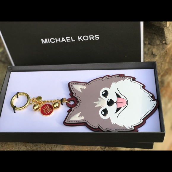 MICHAEL KORS Year of Dog Bull DogLeather Key Charm - Picture 3 of 8